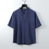 Linen Shirts Men Summer Casual Cotton Short Sleeve Oversize Big Size Large 9xl 8XL Plus 7XL 6xl V Neck Male Chinese 220322