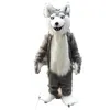 Halloween Grey Fox Husky Dog Mascot Costumes de haute qualité Cartoon personnage de personnage Suit Halloween Adults Taille Birthday Party Outdoor Festival Robe