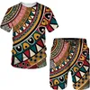 African Printed Women S Men s T Shirts Set mode Vintage Style Tops Tops Shorts Sport and Leisure Summer Man Suit 220621