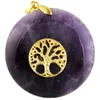 Colares pendentes Tom dourado Tono de fada Árvore da vida Reiki Cura de opalita Amethyst Pendulum Charms for Jewelry Making Colar Acessoriespen