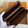 Originele kwaliteit Luxurys Designers Women Zippy Wallet 60017 Echte lederen heren Wallets Creditcardhouder Mannen Lang koppelingszak 2645