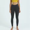 LU-07 LU Leggings da yoga da donna senza cuciture sport femminili nudi pantaloni da fitness elastici alti pantaloni morbidi a vita alta con sollevamento dell'anca mimetico a nove punti