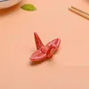 Ceramics Paper Crane Chopstick Holder Birdie Chopsticks Fork Holders Children Chopstick Support Stand Home Table Decoration Tool