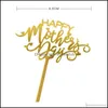 Счастливый день матерей торт топпер акриловая розовое золото Лучшая мама для праздничных украшений день рождения GWB14291 Drop Доставка 2021 Другие праздничные принадлежности