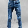 Raka jeans män hög midja jean vår sommar pojkvän streetwear mager cacual designer long denim byxor byxor 220815