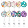 Office Supplies 15 styles Badge Reel Sequin round easy pull buckle ID Badges Holder rotary alligator clip Badges-Clip ZC1142