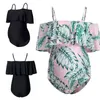 Kvinnor Simkläder Fashion Maternity Swimsuit Expectant Mother One-Piece Baddräkt Graviditet strandkläder bikini moderskap simning kläder