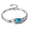 Beaded Strands Design Alloy Glass Bracelet Fashion Blue Austrian Crystal Style Jewelry Bangle Female Lars22