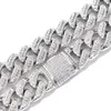 10-20mm Bling Big Cuban Link Chain Bangelet for Men Iced Out Prong CZ Stone Zirconia Hip Hop Chains Grunge Bunk Rock Jewelry Bijoux Gifts Guys