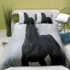 Sängkläder sätter 100% Polyester Fantasy Horse Devet Cover Digital Printing Set med Pillow Case Boy and Girl Quilt Bedding Bedding