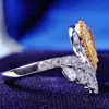 Обручаемые кольца обручальные кольца Винтажный желтый цвет серебряный дизайнерский обручальный кольцо открыто для женщин -юбилей подарки подарки Оптовые R6054Wedding Edwi2