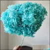 Decorative Flowers Wreaths Festive Party Supplies Home Garden 1Bunch/40X20Cm/30Colors Anna Hydrangea Whole Branch Preserved Dried Flower B