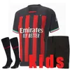 Jerseys de football 22 23 Kit d'Ibrahimovic Kit Socks Giroud Paqueta Romagnoli Brahim Theo Milan Football Shirt Hernandez Maillot