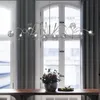 Kronleuchter Moderne einfache Neuheit LED Kronleuchter Rauchgrau Glaskugel Wohnzimmer Dekor Beleuchtung Nordic Chrome Esszimmer HängelampeChandelie