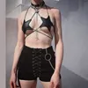 Kadın Parlak Metalik Yıldız Strappy Tüp Kırpma Üst Seksi Kaşkorse Halter Rave Wrap Broşür Sutyen Lace Up Bralette Siyah Beyaz
