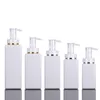 100ml 200ml 300ml White plastic bottle High-end square serum body lotion bottles shower gel pump sub-bottle