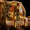 屋外LEDの流星のシャワーライト落ちる雨ドロップの妖精の紐の光を防ぐクリスマスパーティーガーデンの休日の装飾220408