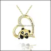 Pendentif Colliers Pendentifs Bijoux Je t'aime pour toujours Panda Collier Mignon Coeur Animal Drop Delivery 2021 Az1Gm