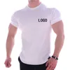 Plus size qualidade mens em torno do pescoço camiseta personalizado correndo treinamento camiseta homens secagem rápida elasticidade ginásio treino camisetas 220609
