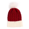 0-3 Years Baby Hat Christmas Kid Warm Knitted Hats With Ball Pom Christmas Gift Twist Woolen Cap