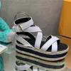 Summer Fashion Hemp Rope Wedge Series Cross Strap Sandals Old Flower Leather Sandal Size 34-42