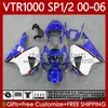 Kit de carrosserie pour HONDA VTR1000 RTV1000 RC51 2000-2006 Carrosserie 123No.26 SP1 SP2 VTR 1000 00 01 02 03 04 05 06 VTR-1000 2000 2001 2002 2003 2004 2005 2006 Carénage bleu usine