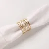 Orta Kaplamalı Altın Teli Peçete Yüzüğü Basit Sargı Peçetesi Yüzüğü9337822