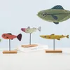 北欧の木材魚彫刻動物芸術芸術室オフィスホームデコレーション手作りクラフトホリデーギフト220628