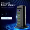 Fast Charger Quick Charge Adapter 5v4A For iPhone EU US Plug USB Charger Universal 5 x USBs Travel Smart Digital Display Chargers 5 holes black colors