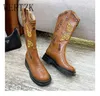 Botas Mujer Combate Nueva Plataforma Estilo Punk Mujer Zapatos Casuales Moda Mariposa Bordado Stivali Western Gladiator 220709