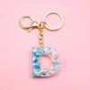 Fashion Creative 26 Initials Letter Pendant Key Chain Resin A-Z Keyrings Car Bag Ornament Charms Key Ring Simple Cute Party Gift