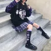 Kvinnors hoodies tröjor hösten kawaii kläder kvinnor lolita anime tecknad lång ärm harajuku egirl hooded tröja emo grunge tee t t