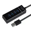 Adaptador de concentrador de datos USB 3.0/2.0 de 4 puertos Divisor USB delgado Compatible con Windows 7/Vista/XP Sin necesidad de controlador