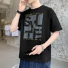 Heren t-shirts ijs zijde korte mouwen T-shirt heren zomer jeugd o-neck shirt casual losse bodem mannen t-shirts tops tees casualmen's