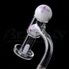 Rök Terp Slurper 10mm 14mm 18mm Beveled Edge Quartz Banger Nail With Glass Marble Set för Dab Rig Bong Pipes