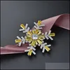 Pins broszki biżuteria 100% czysta 925 Sterling Sier Sierflake Brooch For Women Korea Pins Coat Artdeco Prezent świąteczny YMBR004 DROP 2