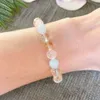 MG1495 Strand Libra Zodiac Gemstone Bracelet Aigue-Marine Quartz Rose Citrine Quartz Clair Cristaux De Guérison Bijoux Octobre Pierre De Naissance