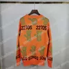 22SS Femmes Designer Chandails Ananas Jacquard Chansons Casual Ras du cou à manches longues Hommes Sauvage Top Orange S-2XL