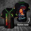 Black Girl Costom You Name Camicia da baseball in jersey stampata in 3D da uomo Casual s hip hop Top 220712