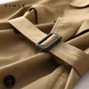 VIMLY Kurzer Trenchcoat für Frauen Herbst Winter Koreanische Mode Revers Zweireiher Jacke mit Gürtel Elegante Weibliche F8908 220804