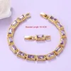 Mexican Jewelry Sets Gold-Color Romantic Wedding Bridal Accessories Purple Crystal NecklaceAnd Earrings Bracelet Sets 220726