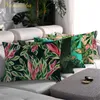 Coussin/Oreiller Décoratif Rectangle Case Plantes Tropicales Fleur Imprimer Coussins Décoratifs Pour Salon Canapé Lin Taie D'oreiller 50x70