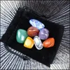 Arts And Crafts Arts Gifts Home Garden 2Cm Irregar Seven Chakra Energy Stone Combination Set Natural Healing Crystal Gem Dhopi