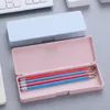 Сплошной цвет пластиковая коробка для ручки студент -карандаш прямоугольник гель -ручки