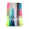 24 pollici 100G sintetico tinsel intrecciare i capelli ombre tre quattro colori trecce jumbo estensioni dei capelli più colori