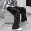 Pantalon masculin Plaid Vintage Streetwear Streetwear Ligne large Baggy Harajuku Fashion Mens Vêtements Techwear Casual 2022 Drak22