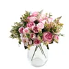 Couronnes de fleurs décoratives 1/2 bouquet de roses artificielles en soie mariage maison jardin automne décoration de haute qualité grand bouquet faux fleur Arra