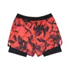 Running Shorts Camo Men 2 w 1 dwupokładowy szybki suchy sportowiec fitness trening joggingowy sport krótkie spodnie