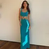 Abiti casual 2022 Estate Nero Sexy Backless Ritaglio Maxi Dress Club Abiti da festa per le donne Senza maniche Elegante Prom Cinghie Abiti