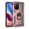 Custodie antiurto per armature magnetiche in metallo con anello per dito per Redmi K40 Pro Poco F3 TPU Soft Hard Frame Cover posteriore per PC Coke Deep